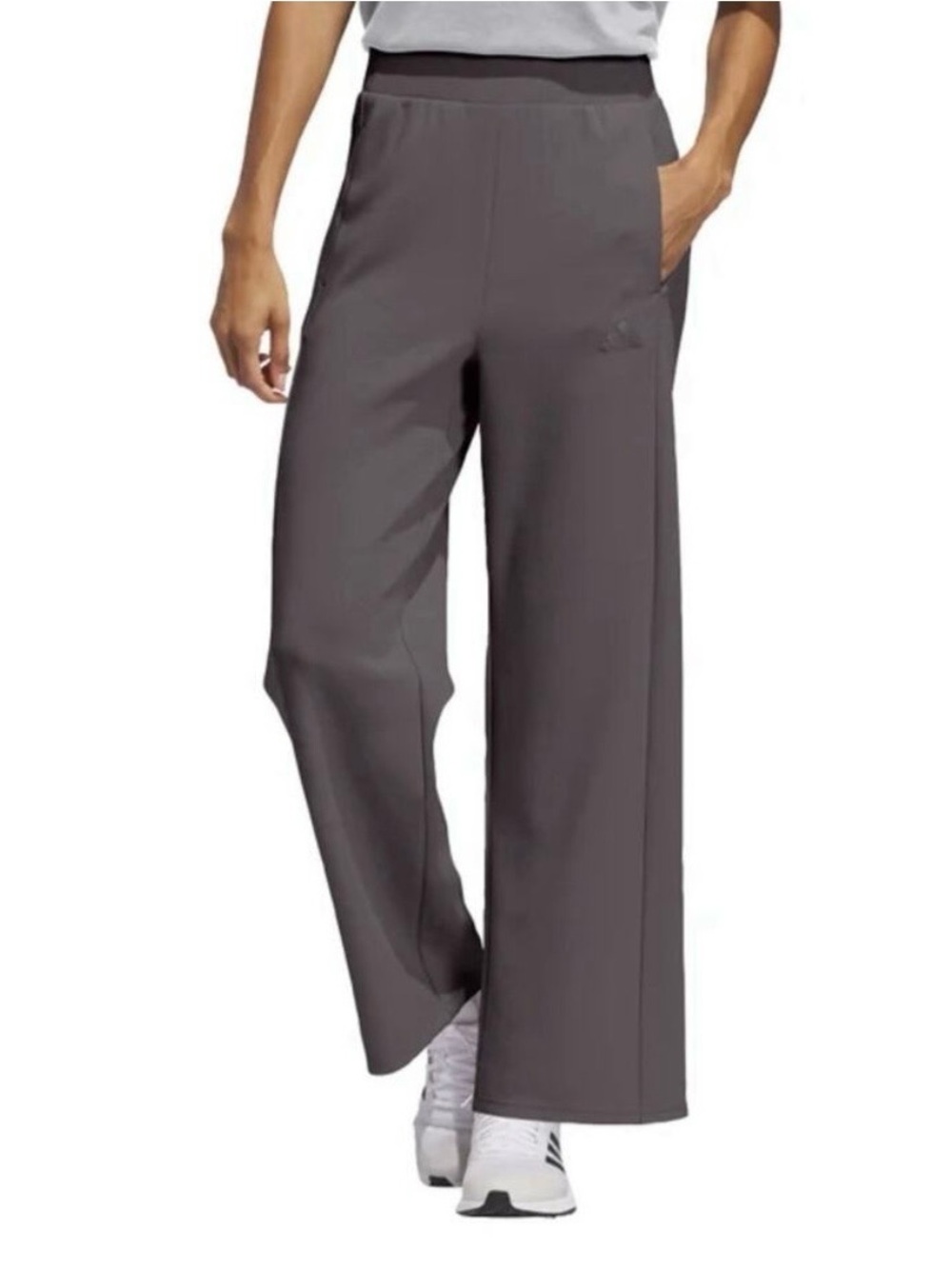 NWT Adidas Women's Active Wide Leg Pants Grey Strata Size XL